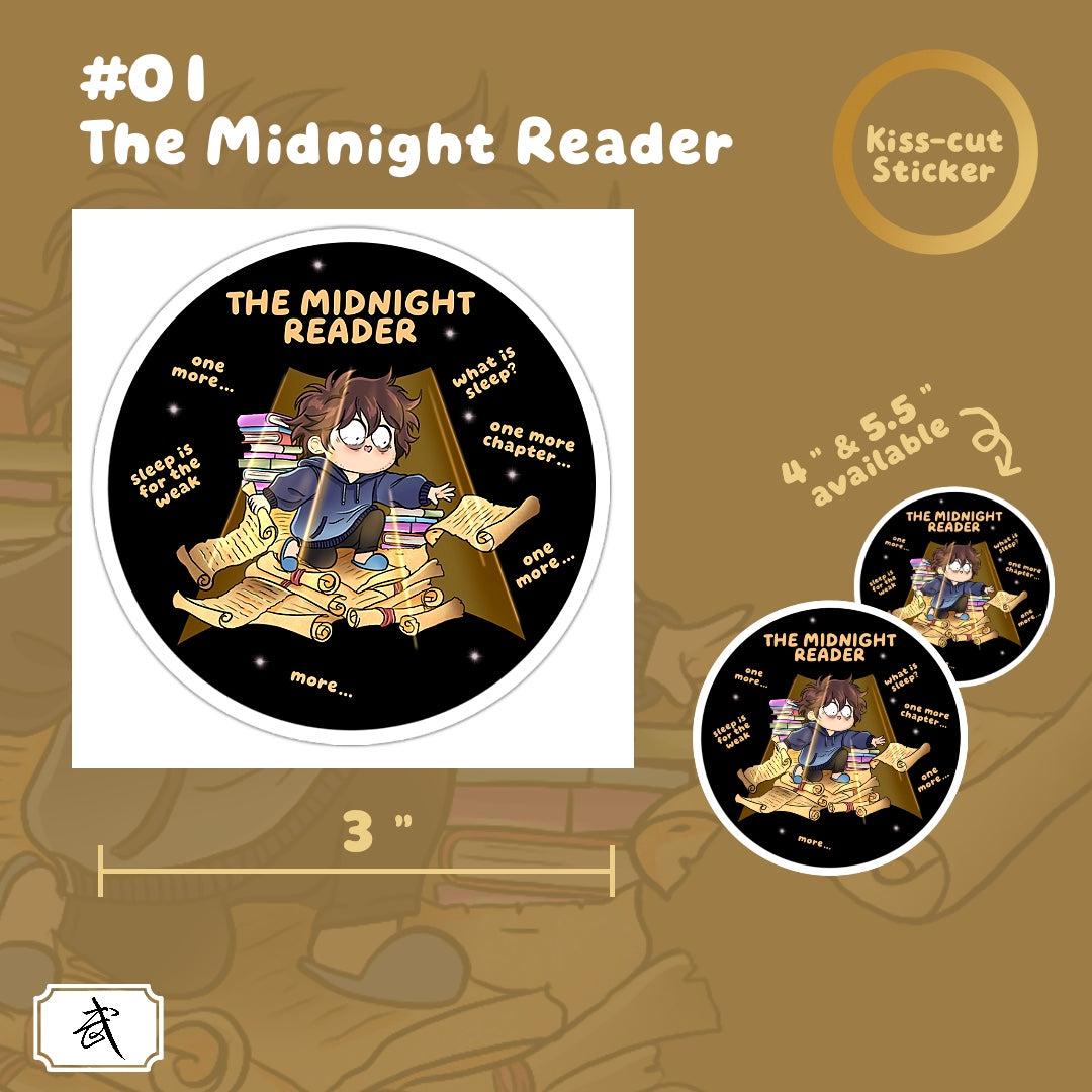 The Midnight Reader Sticker
